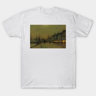 Greenock Dockside by Night by John Atkinson Grimshaw T-Shirt